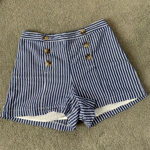 Pinstripe Linen Shorts